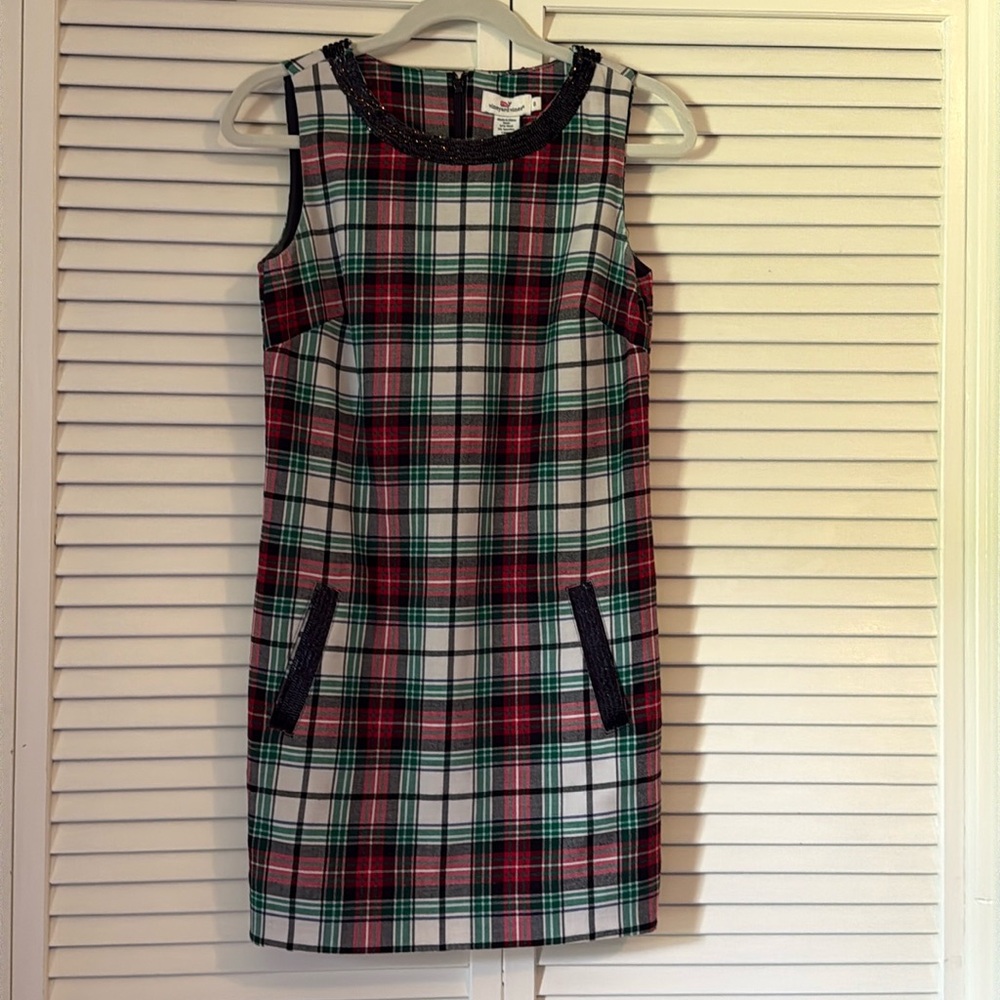 Vineyard vines Red and green Plaid dress size 0.